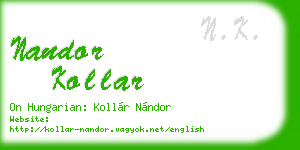 nandor kollar business card
