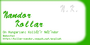 nandor kollar business card